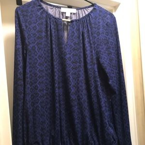 Michael Kors long sleeve blue top